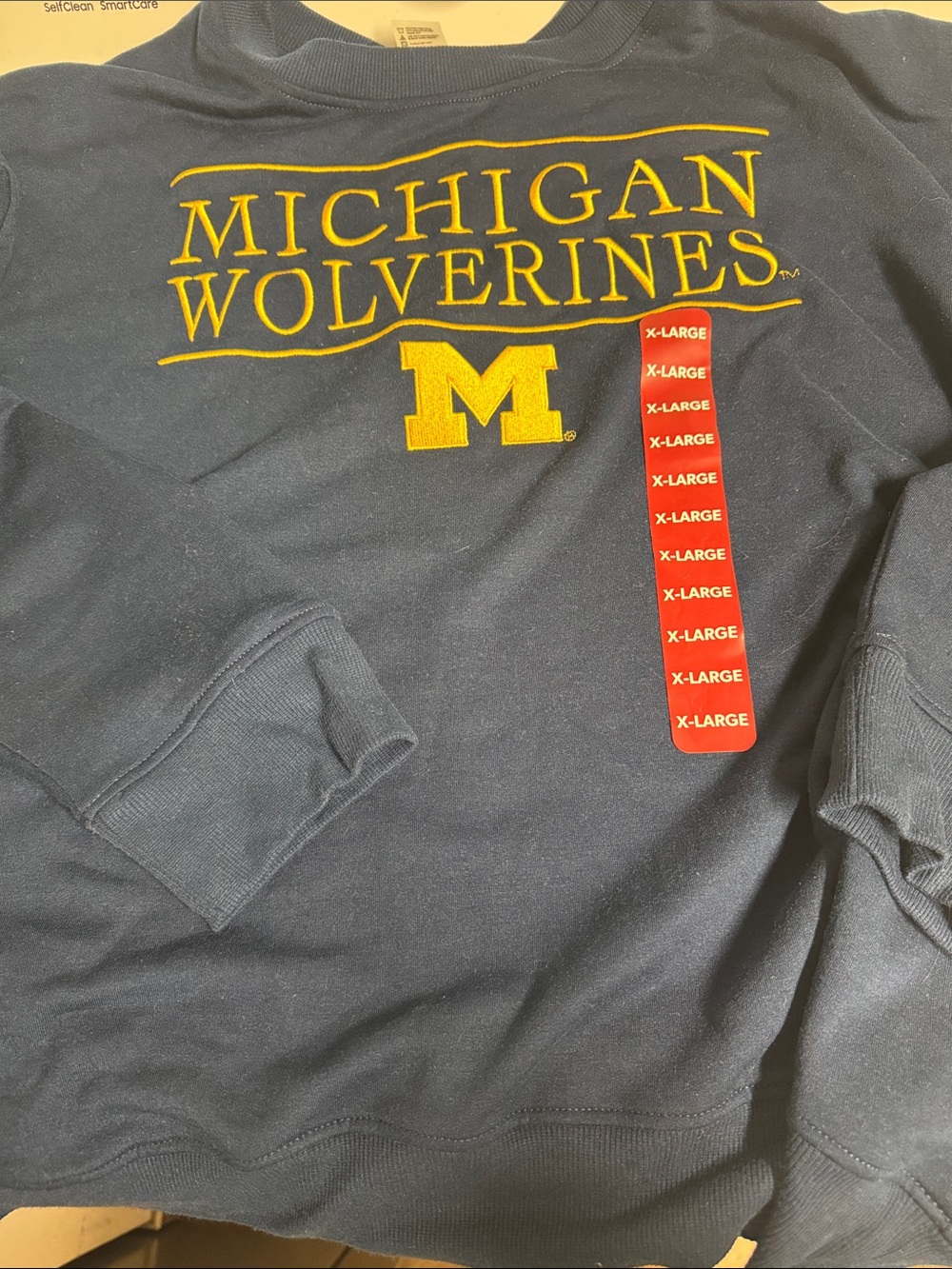 Michigan Wolverines Navy Sweatshirt with Yellow Logo